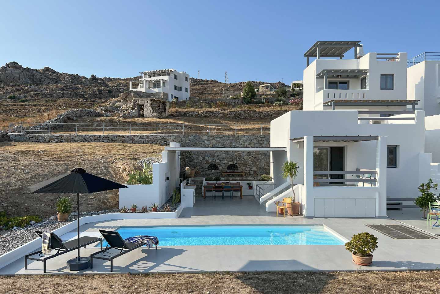 isychos house naxos gems vacation rentals greece villas for rent accommodation holiday home front view pool garden terrace
