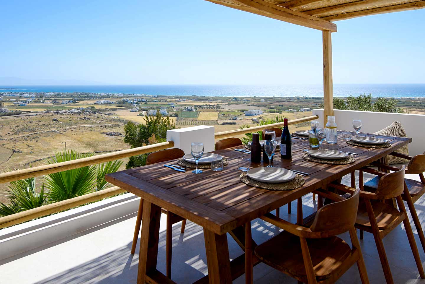 naxos gems vacation rentals on naxos villa for rent on naxos greece accommodation Beyond Naxos Mikri Vigla holiday home outdoor dining sea view